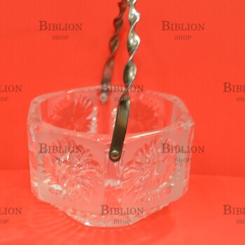 Ваза -конфетница СССР (Хрустальное стекло,металлическая ручка мельхиор ) - Biblion.shop