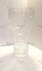 Ваза винтажная  стеклянная "Шиповник",объемный орнамент , СССР 1960-1980 ггг - Biblion.shop 