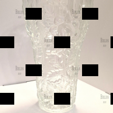 Ваза винтажная  стеклянная "Шиповник",объемный орнамент , СССР 1960-1980 ггг - Biblion.shop 