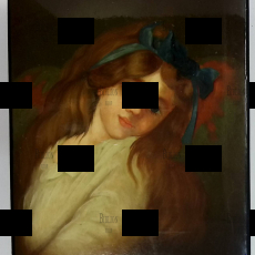 Шкатулка винтажная "Девочка с голубой лентой ,Федоскино ,( авторская подпись Букалова, 1960-е г) - Biblion.shop 